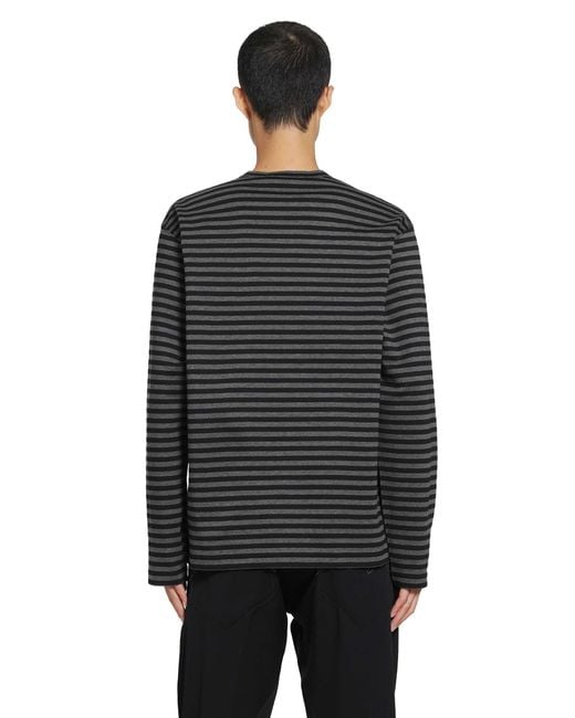 Junya Watanabe Black Striped Cotton Long Sleeeve T-Shirt for men