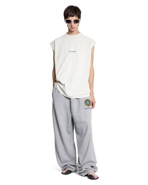 Balenciaga Gray Uniform Patch Oversized Sweatpants for men