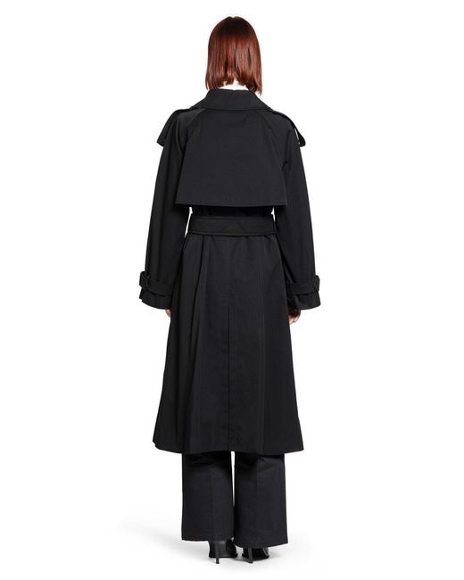 Burberry Black Long Gabardine Fitzrovia Trench Coat