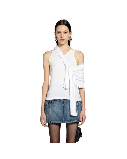Coperni White Knotted Jersey Top