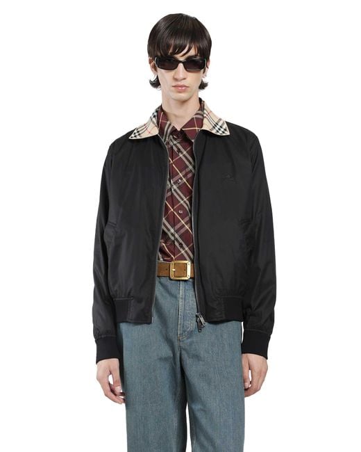 Burberry Black Gabrdine Glenfields Harrington Jacket for men