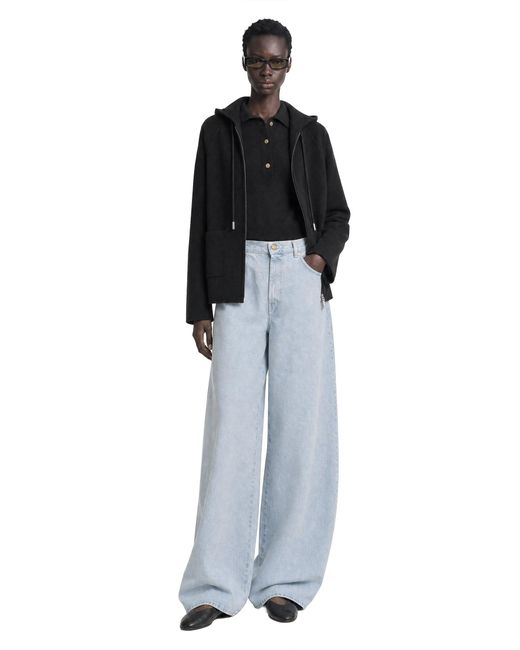 Max Mara Black Cotton Knit Polo
