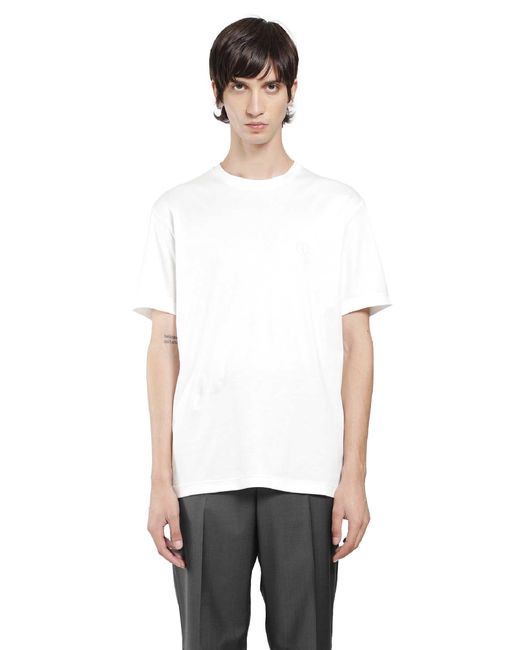 Giorgio Armani White Cotton Interlock Short Sleeve T-Shirt for men