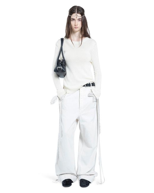 Ann Demeulemeester White Weja Open Back Sweater