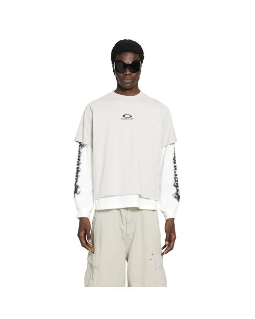 Balenciaga White Hybrid Double T-Shirt for men