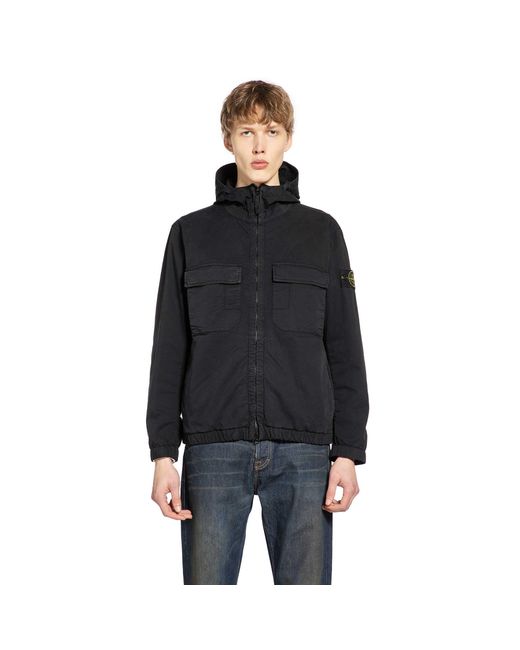 Stone Island Black 4100077 Windbreaker for men