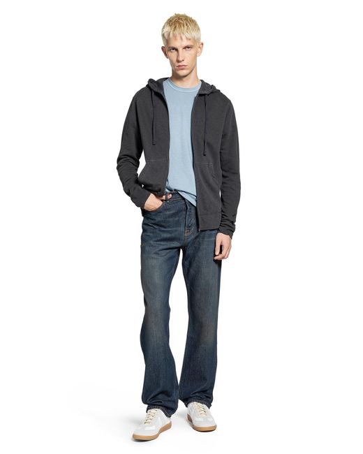 James Perse Gray Vintage French Terry Zip Up Hoodie for men