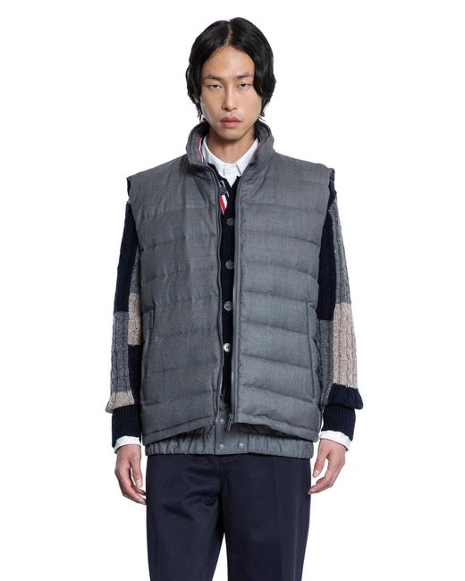 Thom Browne Blue Down Filled Super 120's Twill Ski Vest for men