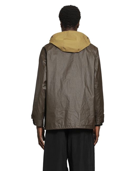 Lemaire Brown Coated Technical Linen Rain Jacket for men