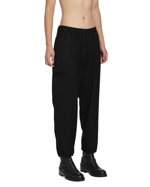 Yohji Yamamoto Black Re Rib Single Welt Pocket Pants for men