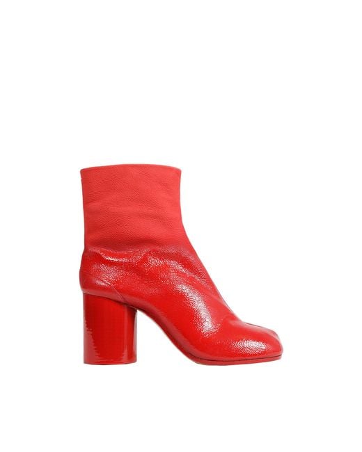 Maison Margiela Red Tabi Ankle Boots