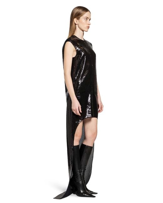 Courreges Black Circle Edged Sequins Long Dress
