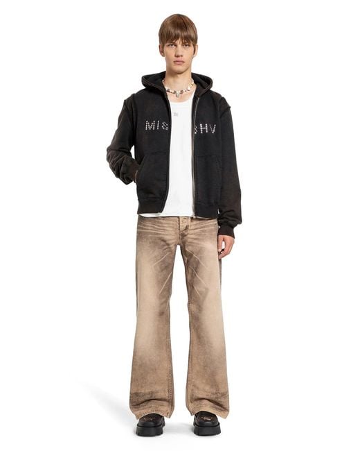 M I S B H V Black Felpa Con Cappuccio Star Teddy for men