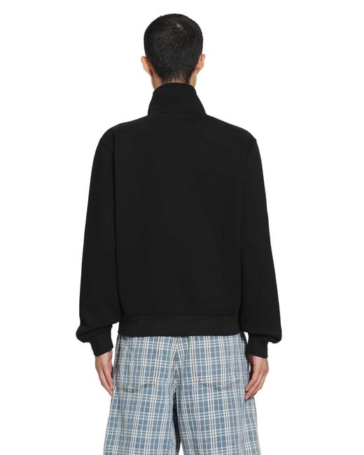 Burberry Black Knight Check Half-Zip Sweatshirt for men