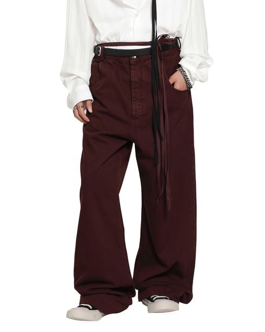 Ann Demeulemeester Red Michael 5 Pocket High Comfort Trousers for men