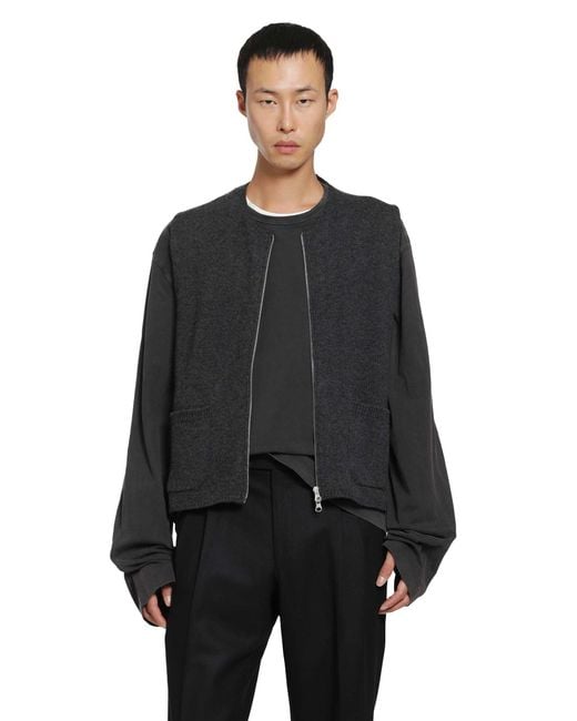 SALON C. LUNDMAN Black Zip Gilet for men