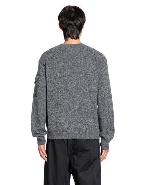 Moncler Gray Mouliné Wool And Cashmere Sweater for men