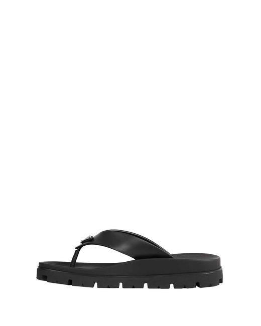 Prada Black Leatherthong Sandals for men