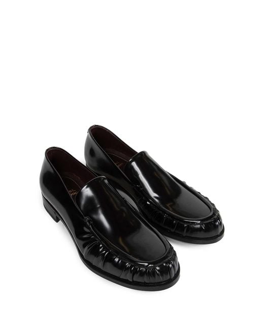Lardini Black Leather Loafers for men