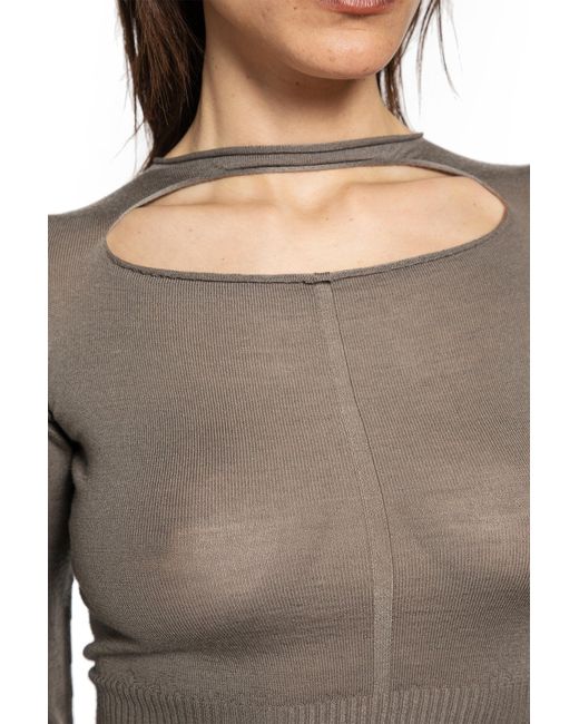 Rick Owens Brown Temple Cropped Pull