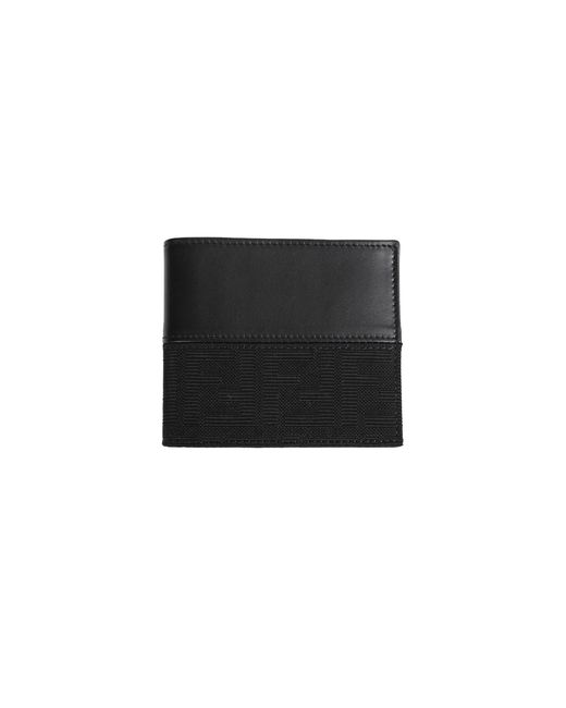 Fendi Black Ff Jacquard Wallet for men