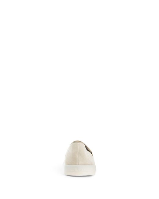 Prada White Saint-Tropez Suede Loafers for men