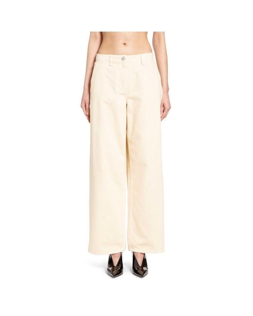 Magda Butrym Natural Wide Leg Denim Trousers