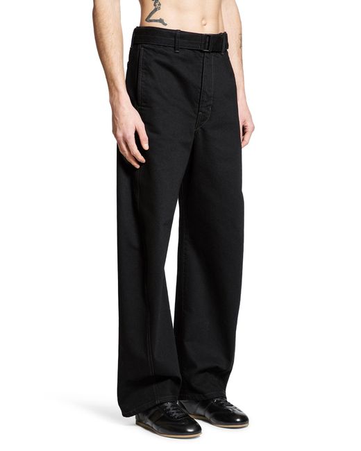 Lemaire Black Twisted Belted Pants for men