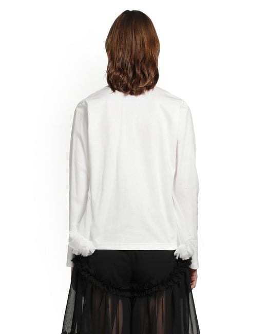 Noir Kei Ninomiya White Tulle Long Sleeve T-Shirt