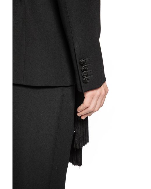 Valentino Black Double-Breasted Wool Blazer With Belt for men