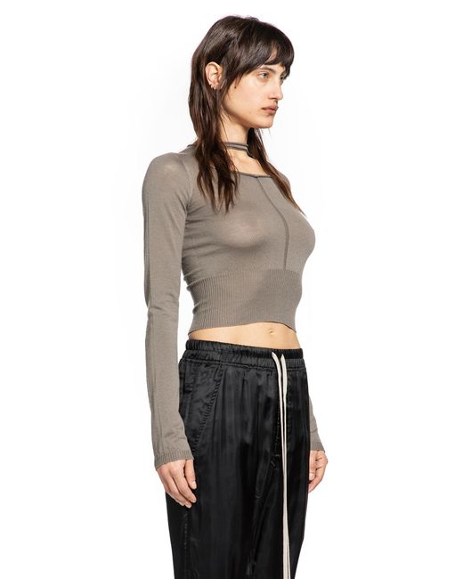 Rick Owens Brown Temple Cropped Pull
