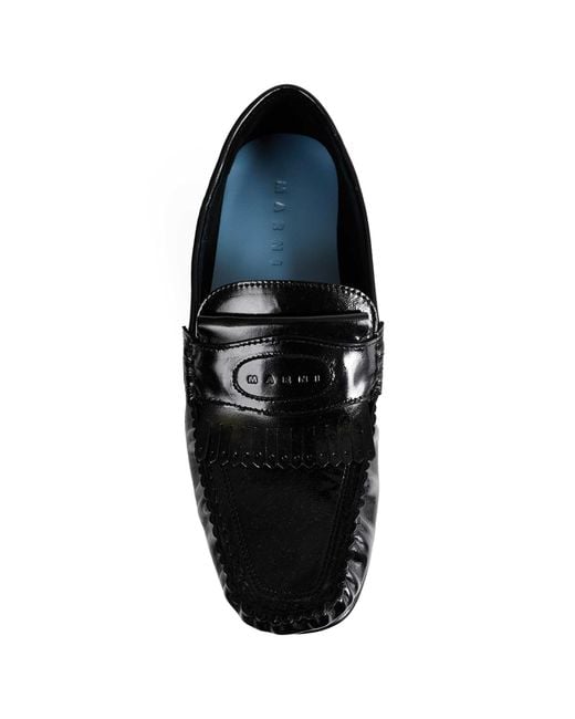 Marni Black Leather Tassel Loafers for men