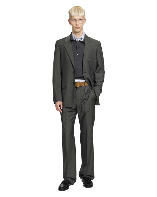 Valentino Gray Wool Tailored Trousers for men