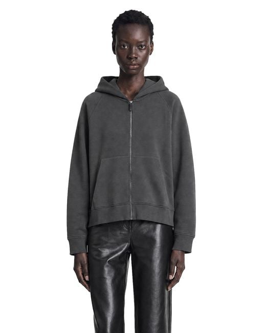 Max Mara Black Technical Cotton Zip-Up Hoodie