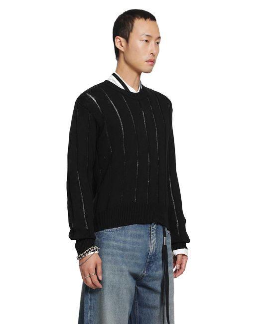 Ann Demeulemeester Black Rikki Brushed Rib Crewneck Sweater for men