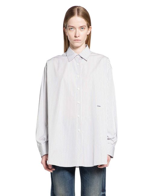 Prada White Striped Cotton Shirt