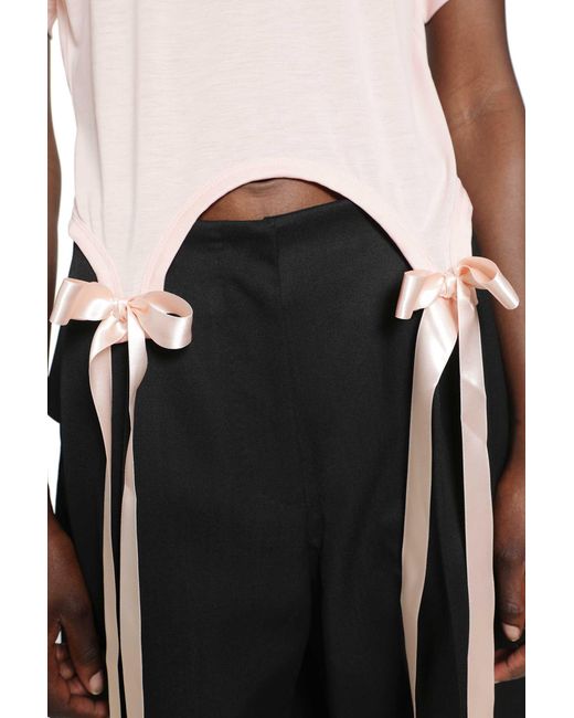 Simone Rocha Black Bow Tail Easy T-Shirt