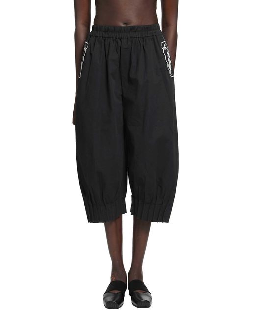Renli Su Black Cropped Barrell Trousers
