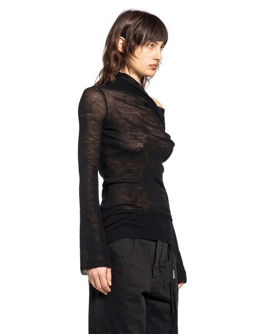 Ann Demeulemeester Black Tizziana Drop Shoulder Knit Top