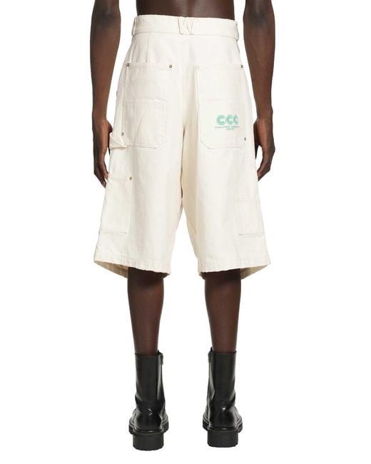 Willy Chavarria Natural Stockton Double Knee Shorts for men