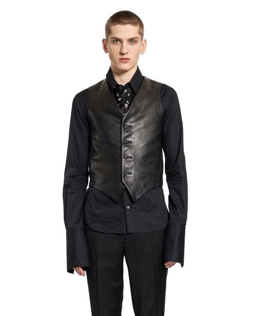 Ann Demeulemeester Black Alrik Classic Waistcoat for men