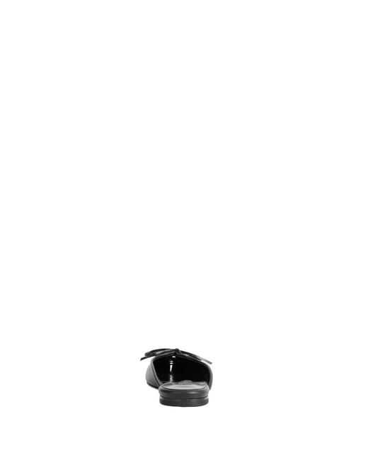NVL-GARDE Black Lace Up Flat Open Back Ballerinas