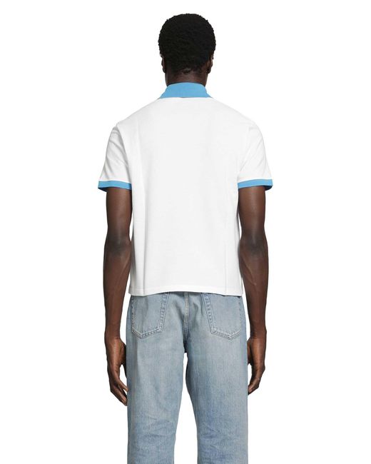 Versace White Embroidered Cotton Piqué Polo for men