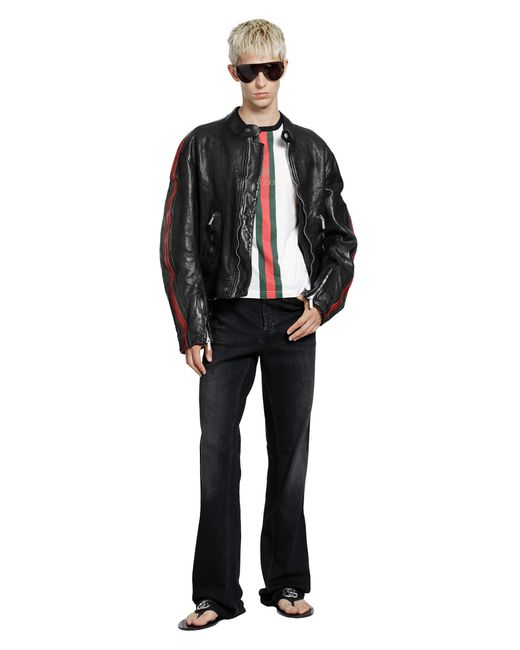 Gucci White Web And Crest T-Shirt for men