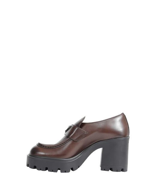 Prada Gray Leather Loafers