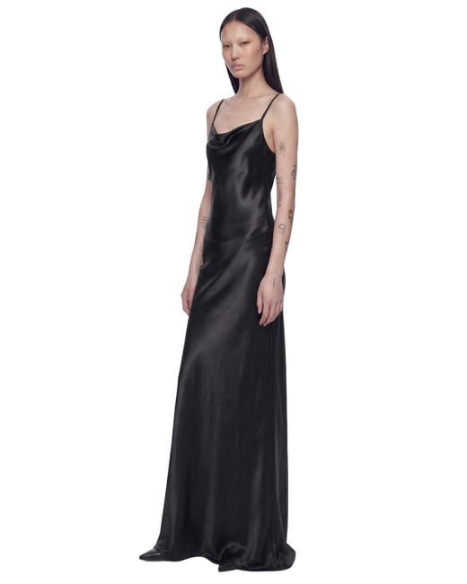 Courreges Black Lingerie Glossy Long Dress