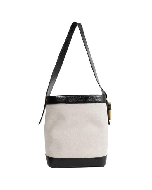 Versace Black Pivot Small Canvas Bucket Bag