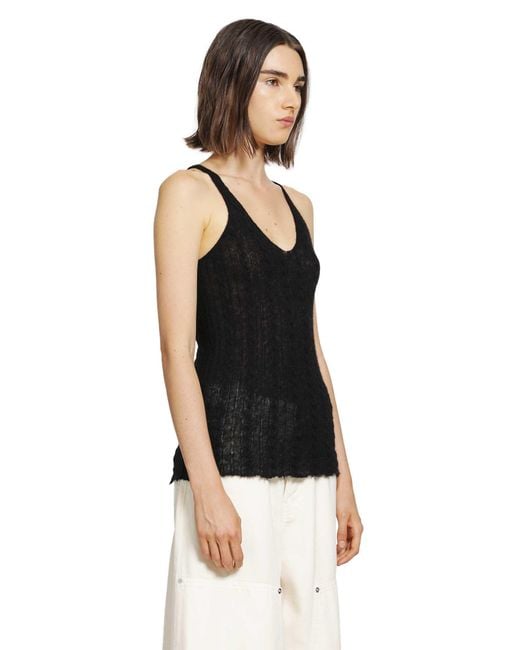 Haikure Black Lois Semi-Sheer Tank Top