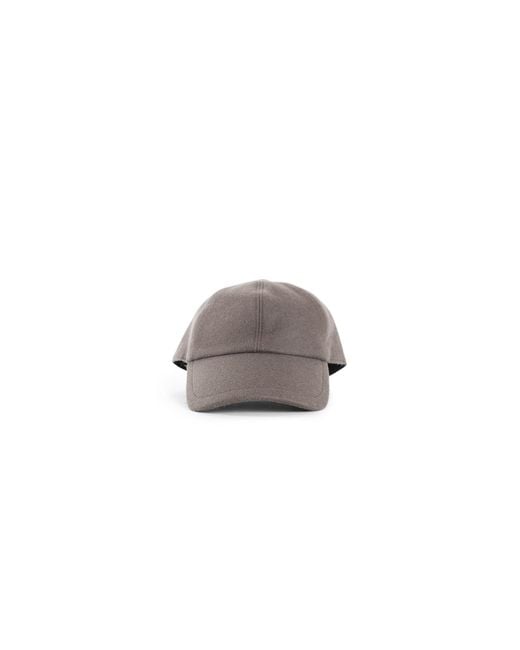 Destin Gray Diagonal Wool Cashmere Canvas Cap for men