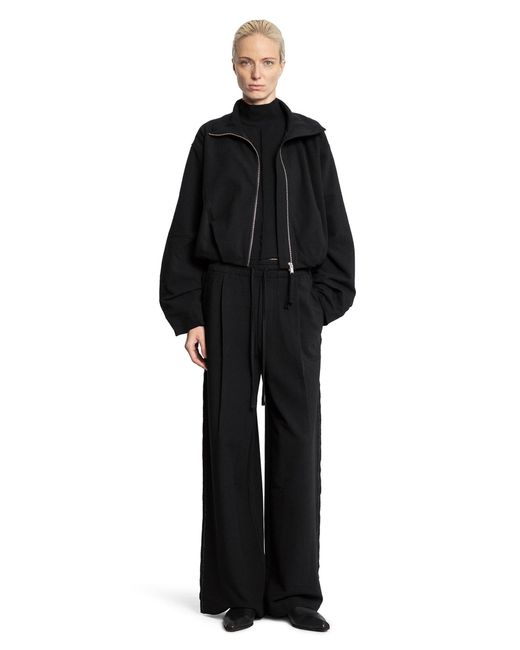 Thom Krom Black Pleated Wide Leg Sweatpants